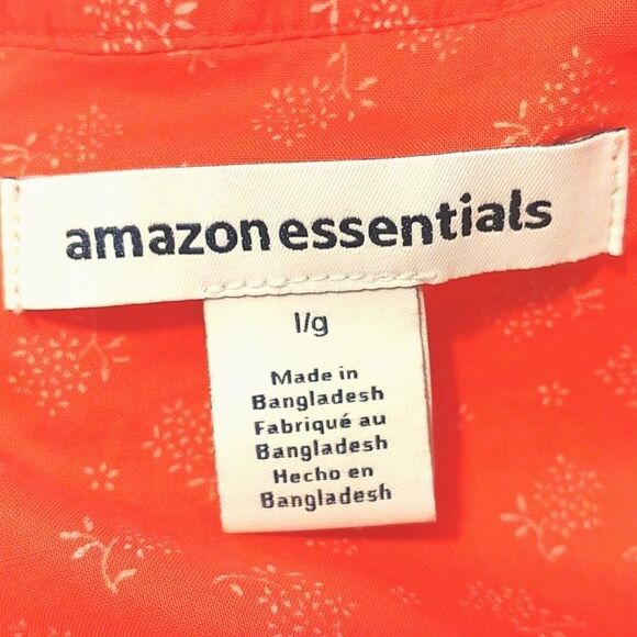 Amazon Essentials. Women's size Large. Coral floral top. EUC - Picture 6 of 9